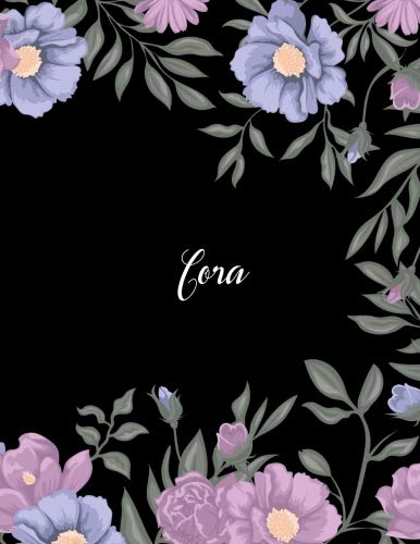 Cora: 110 Ruled Pages 55 Sheets 8.5x11 Inches Climber Flower on Background Design for Note / Journal / Composition with Lettering Name,Cora