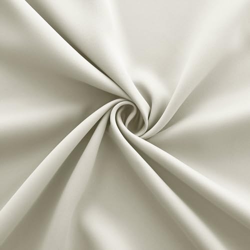 Image of KOUFALL 52x92 Inch Length Beige Blackout Curtains for Bedroom