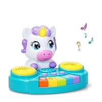 FS Unicorn Baby Piano Toy 6 to 12 Months with Drums, Light Up Baby Toys for 0 6 9 12 18 Months, Early Learning Infant Toys for Toddlers 1-3, Interactive Tummy Time Toys for 1 Year Old Boy Girl Gifts