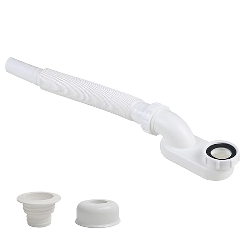 Flexible Bathtub Drain Pipe, Upgraded No-leak Low Profile 1 1/2