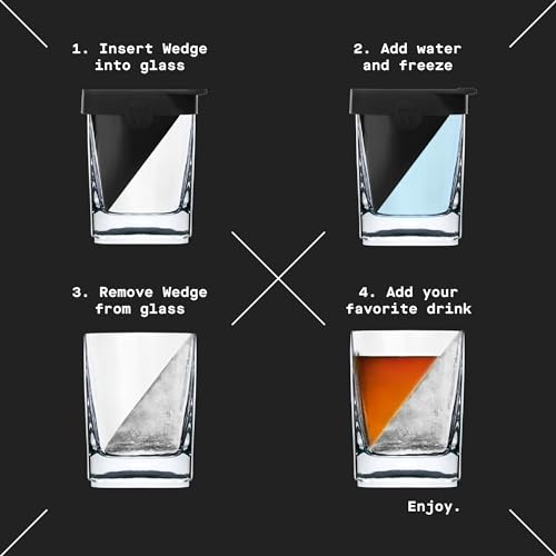 Corkcicle Premium Whiskey Wedge Old Fashioned Glass with Silicone Mold, 9 oz – Perfect for Chilling Whiskey, Tequila, Mocktails, and More – Ice Wedge Melts Slowly to Retain Drinks Full Flavor - Image 4
