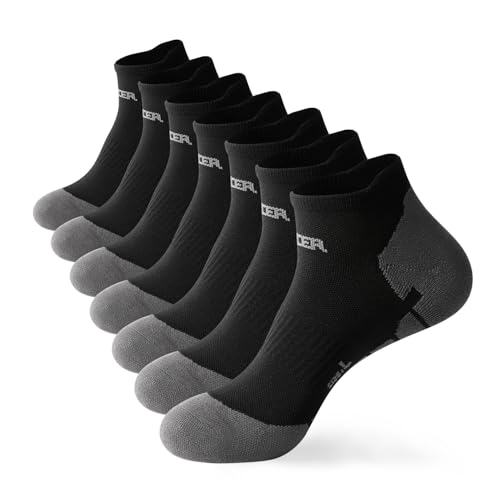 WANDER Mens Ankle Socks Athletic Compression Breathable Low Cut Running Socks With Arch Support 7 Pairs