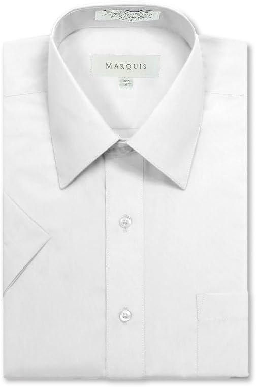 Marquis Men's Short Sleeve Dress Shirt, Cotton Blend Broadcloth, Classic Fit - Work, Events & Casual Wear