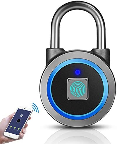 Fingerprint Padlock, Thumbprint Lock USB Rechargeable IP65 Waterproof Ideal for Locker, Gate,Handbags, Golf Bags, Wardrobes, Gym, Door, Luggage, Suitcase, Backpack, Fence,Bike, Office(Blue)