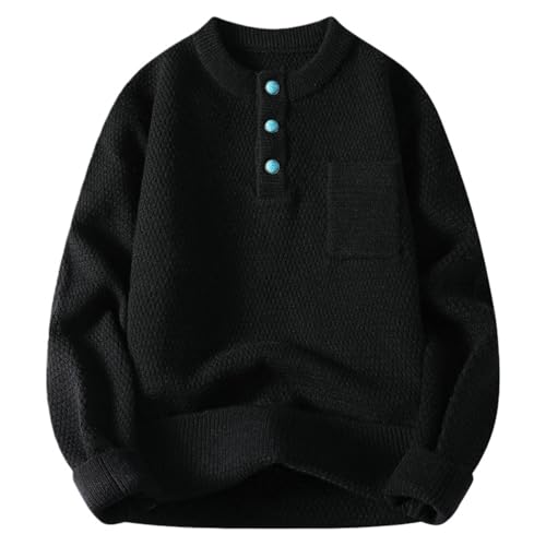 Pull homme col rond ne pique pas manches longues chaud pour l'hiver