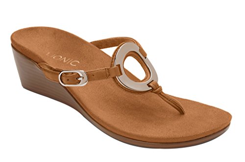 Vionic Park Orchid - Women's Wedge Sandal Caramel - 8