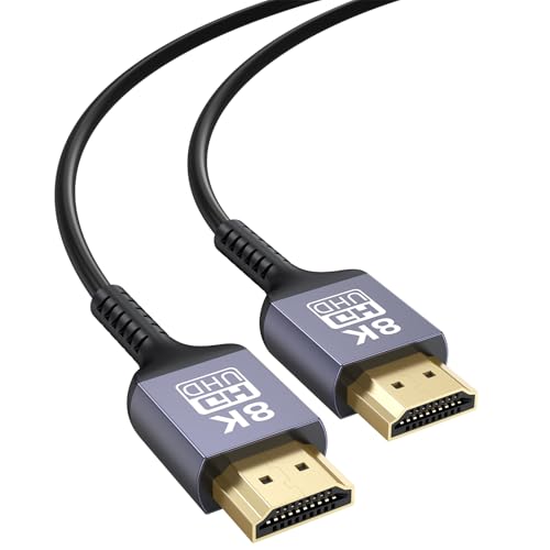 Image of HDMI Cable 10 FT 8K Thin HDMI Cable, 48Gbps Slim HDMI Cord 10FT Support 8K@60Hz, 4K@60Hz, Dynamic HDR, 3D Compatible with Laptop, HDTV, Monitor, Projector, PS5 /PS4, Xbox