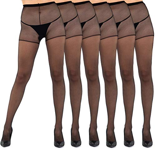 Sibinulo Damen Strumpfhose 6 Paare Feinstrumpfhose 20 denier Verstärktes Höschen und Zehen Schrittnaht mit Zwickel verstärkte Nero Schwartz XXL Cover