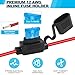 Cooclensportey 4 Pack 12AWG Inline Fuse Holder, Waterproof Fuse Holder with 35 PCS Standard Fuses (5 of Each: 5A, 7.5A, 10A, 15A, 20A, 30A, 40A), Upgraded In Line Fuses Holders 12v for Marine Auto