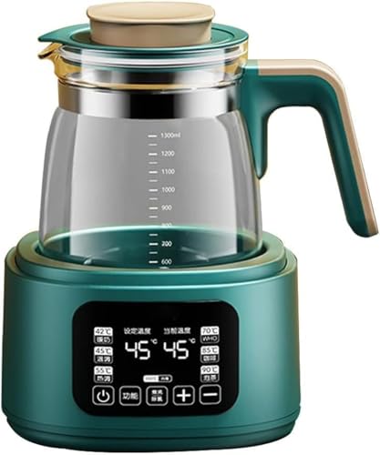 1.3L Glass Electric Kettle with Temperature Control | 72H Keep Warm | Quiet Boil | Touch Screen | Fast Heating | Smart Kettles Electric for Home or Office (Green,One Size)