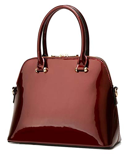 Bolso de mano elegante de cuero charol para mujer miniatura 1