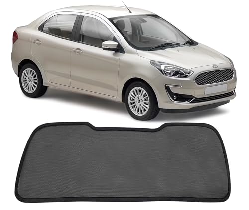 Image of Autofact Dicky Curtain for Figo Aspire | Custom Fit Rear Windshield Sunshade | Foldable Mesh | Privacy & Cooling Car Accessory | Car Rear Sun Shade UV Block Easy Install Durable Black Mesh