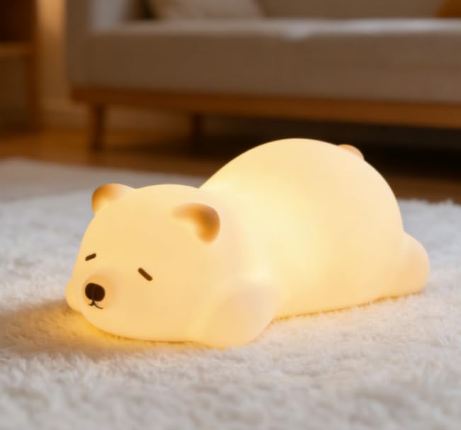Amazon.co.jp : CLEAYODO 熊ナイトライト シリコーン素材 ベッドランプ
