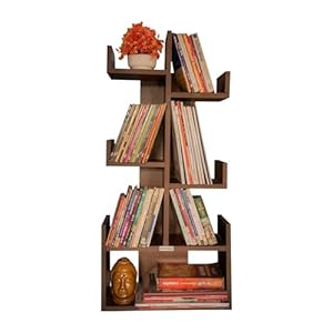 KVS Furniture Engineered Wood Bookshelf Multipurpose Home Decor Storage Rack Bookcase Showcase Organizer for Living Room Kitchen (Square 6 Shelf Bookrack) (Accasiya Brown) DIY(Do-It-Yourself)