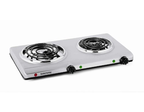 Salton THP-528 Electric Double-Coil Cooking Range, Stainless Steel