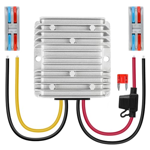 SUPERNIGHT DC 12V Step Up to 24V 10A 240W DC Boost Converter with Fuse Waterproof Voltage Regulator Module Transformer for Golf Cart Club Car LED Strip Light