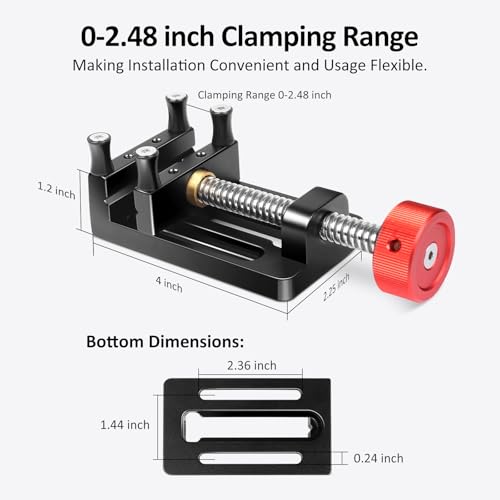 Image of ArtyMaster Mini Drill Press Vise with Rubber Soft Jaws, 0-2.48 inch Clamping Range Mini Vice Clamp for Crafts, Jewelry Making, Modeling and Repairs, Precision Aluminum Small Vise for Small Projects