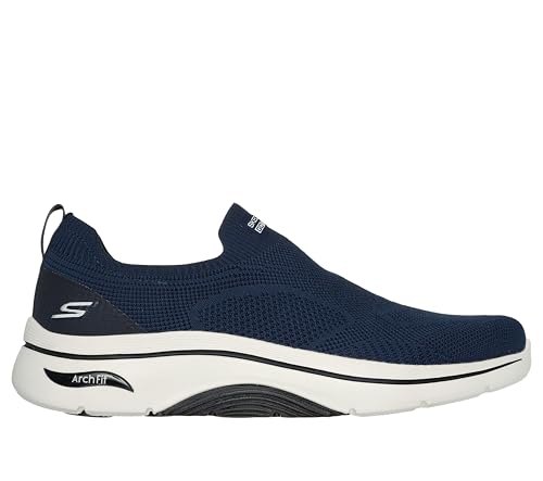 Image of Skechers Mens GO Walk Arch FIT 2.0 - KNITTE Navy Black Walking Shoes