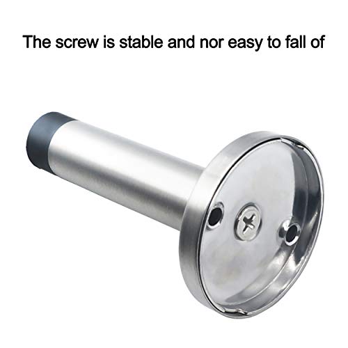 Chrome Door Stopper, Stainless Steel Door Stop Bumper Wall Protector Sound Dampening Sus 304 Stainless Steel Wall Mount, Brushed Finish #TOP5