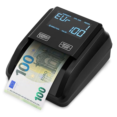 ZENACASA wykrywacz fałszywych banknotów i liczarka dla euro, dolarów, funtów. JEDNO DO JEDNEGO WSTAWIANIE. UV/MG/IR wykrywacz. Kompaktowy, lekki, przenośny skaner z ekranem dotykowym