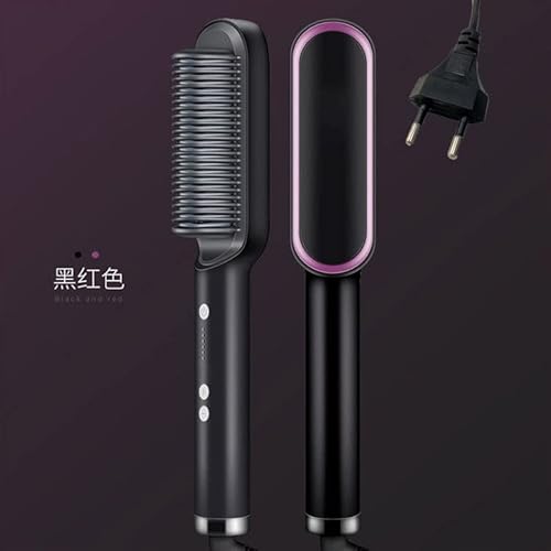 Anion Hair Escova Alisadora 3 em 1 – Alisa, Seca e Hidrata com Luzes de Íons – Bivolt Premium