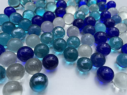 100 Stück Blaue Glasmurmeln blau Katzenaugen Murmeln 16mm Glas-Steine Murmel Vasen-Füllungen Blaue Murmeln Glitzersteine Dekoschalen Murmelspiel Glas