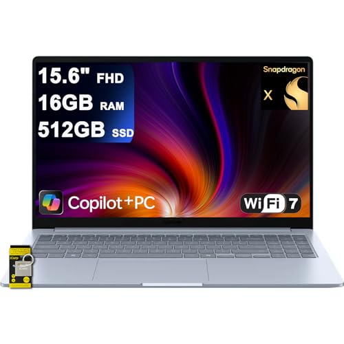 SAMSUNG Galaxy Book4 Edge Laptop 15.6" FHD Anti-Glare Qualcomm 8-core Snapdragon X (Up to 45 Tops) 16GB RAM 512GB SSD for Creator Designer Business Professional Win11 ICP Hub w/Copilot+ AI view 1