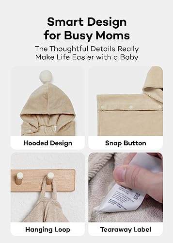 Konny Baby Beach Towels: Bamboo Hooded Poncho For Summer, Pool, Hooded Towels & Swim Essentials, Oeko-Tex, Ultra Soft & Quick-Dry, Infant, Toddler, Boys & Girls (White, Small) #TOP3