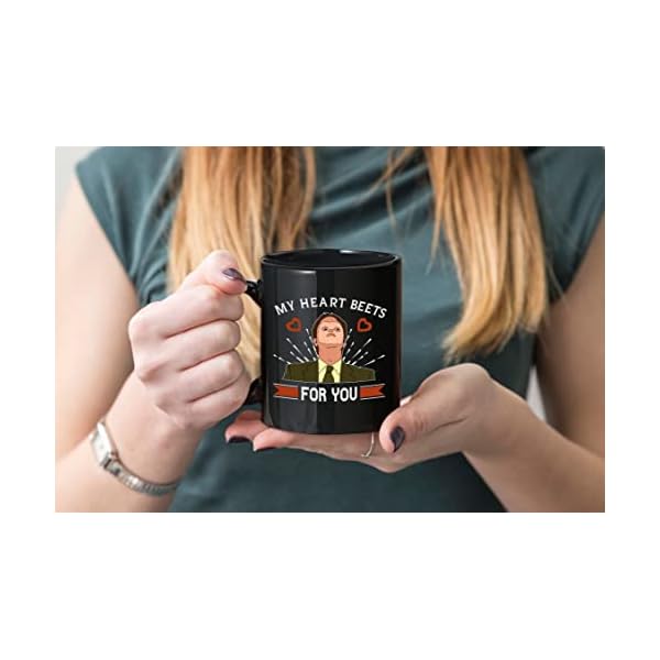 Dwight Schrute, The Office Valentines Funny Valentines Day Gift Él and Her Taza de café de cerámica (negro, 11 onzas) - Imagen 4