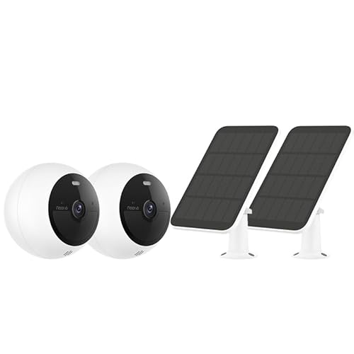 Noorio Home Security System with Solar Panel x2，B210 Camera x2