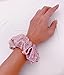 Embellished Sparkly Pink Crystal Scrunchie Hair Tie Ponytail Holder Accessory for Women