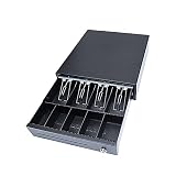 STAY ELIT - Cajon Caja De Dinero Metálico Con 4 Divisiones Para Billetes Y 5 Para Monedas Conexión Por Cable RJ11 Para Cualquier Tipo De Negocio...