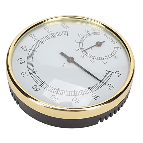 Hygromètre de Hammam, Thermomètre de Sauna en Acier Inoxydable à échelle Transparente fixé au Mur Affichage Précis pour une Utilisation Quotidienne