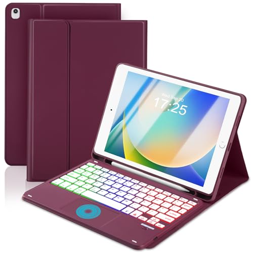 MePadKey �^�b�`�p�b�h�L�[�{�[�h�P�[�X ��9����/��8����/��7���� 10.2�C���`/Pro 10.5/Air ��3����p 7�F���C���{�[�o�b�N���C�g Type-C�[�d�L�[�{�[�h �y���V���z���_�[�t�� �J�o�[�t�� iPad 7 8 9 Gen�Ή� 