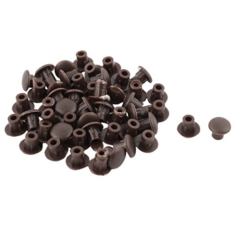 Sourcingmap Plastic Furniture Table Chair Pipe End Hole Drilling Cover Plugs Insert 5mm 50pcs Brown
