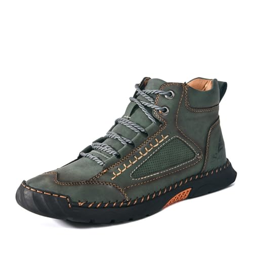 Ankle Boots for Men's Casual Leather Ankle Chukka Boots Slip On Lightweight Lace-up Loafers Walking Driving Shoes Fashion Sneakers Oxford Shoes