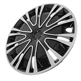 OSOLADY R14 Enjoliveur Décoratif pour Roue de Voiture 14 Pouces en Polypropylène Argenté et Noir, Cache moyeu Résistant Adapté à Jantes Automobiles, Accessoire Auto pour Relooking Extérieur