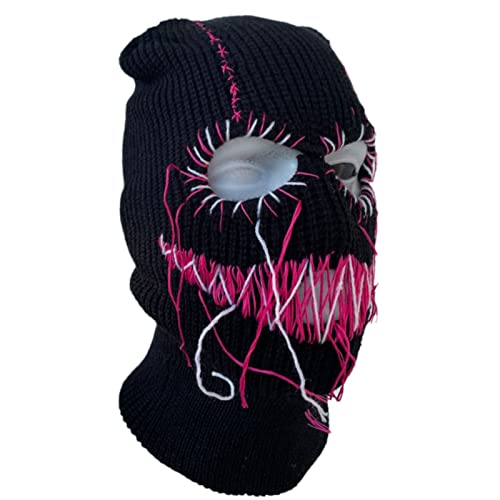ROYALEAD Balaclava Distressed Halloween Funny Balaclava Face Mask Scary Balaclava Hooded Party Hat Knitted Hat Beanies