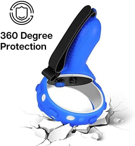 TNP Controller Grips Cover for Oculus Quest 2 / Meta Quest 2 Knuckle Strap VR Touch Controller Hand Grip Cover Protector Sleeve with Anti-Throw Adjustable Straps (Blue) — view 3