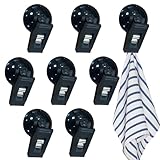 Modixun Saugnapf-Clips, winddicht, Duschvorhang-Clips, Spritzschutz, Saugnäpfe für Glasfenster, Werbung, Aquarium, Pflanzenhalter, Zuhause, Büro, Schwarz, 8 Stück