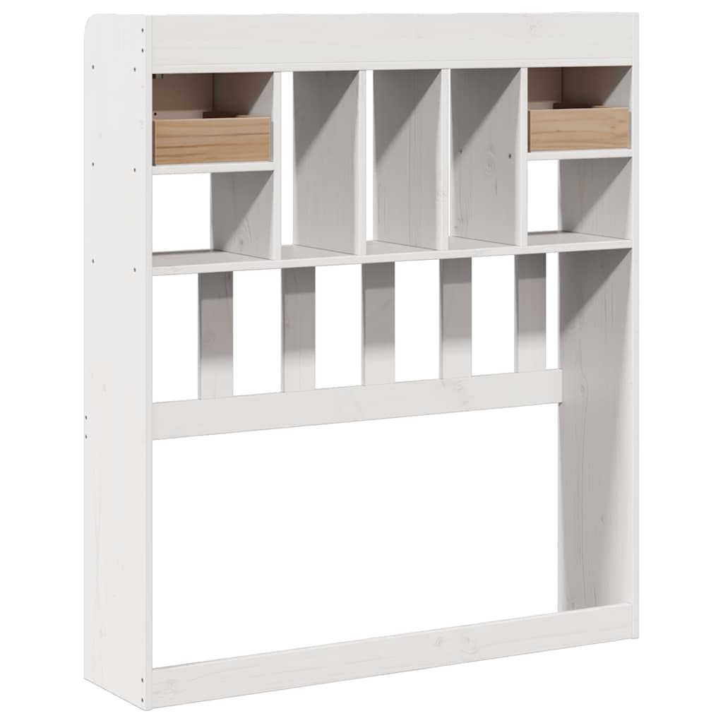 vidaXL Cabecero de Cama almacenaje Madera Maciza Pino Blanco 75 cm