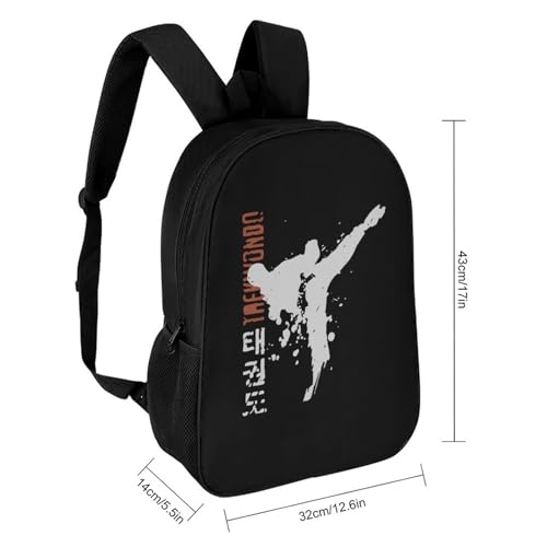 Taekwondo Casual Backpack 17 Inch Travel Hiking Laptop Business Bag Unisex Gift for Outdoor Work Camping2