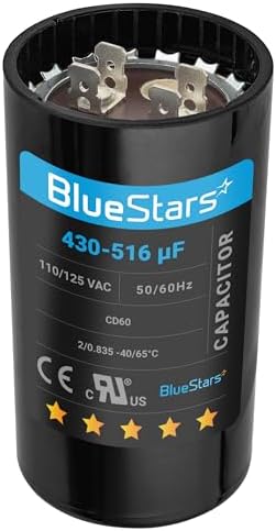 [2025 Upgraded] BlueStars 430-516 uF MFD 110-125 VAC Motor Start Capacitor