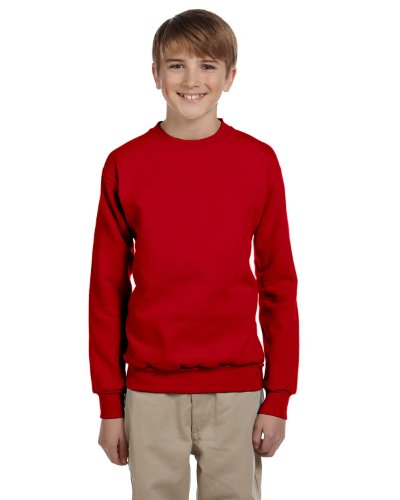 Hanes Youth EcoSmart Crew, Deep Red, X-Small