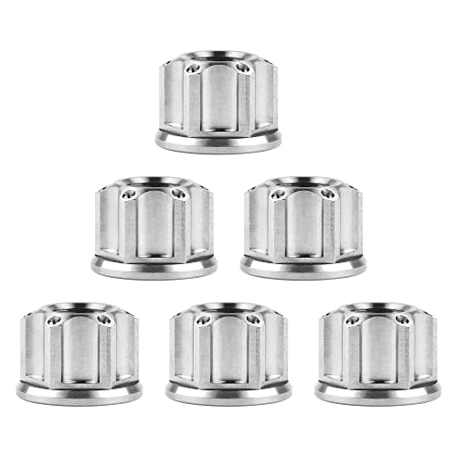 Ruifu チタン合金ナットM6 M8 M10 M12 M14 M16カラフルなリアとフロントのショックアブソーバーホイールアクスルヤマハスクーターに適用する6本入 (M10 1.5mm, チタン)