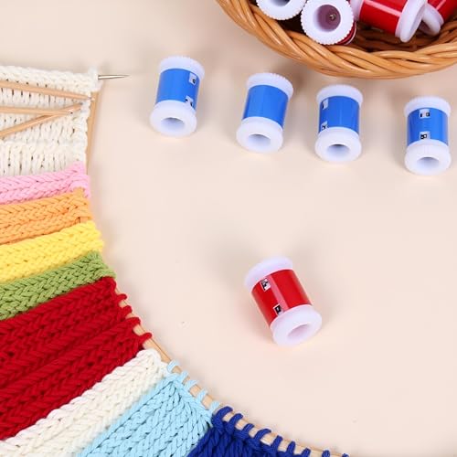10 Picee Per Pack Plastic Knit Counter Knitting Crochet Stitch Marker Row Counter, Knitting and Crochet Notions Knitting and Crochet - 5 Large Size and 5 Small Size - Blue and Red - Thumbnail 3