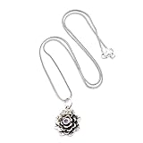 NOVICA Sterling Silver and Amethyst Hand Made Flower Pendant Necklace, 17