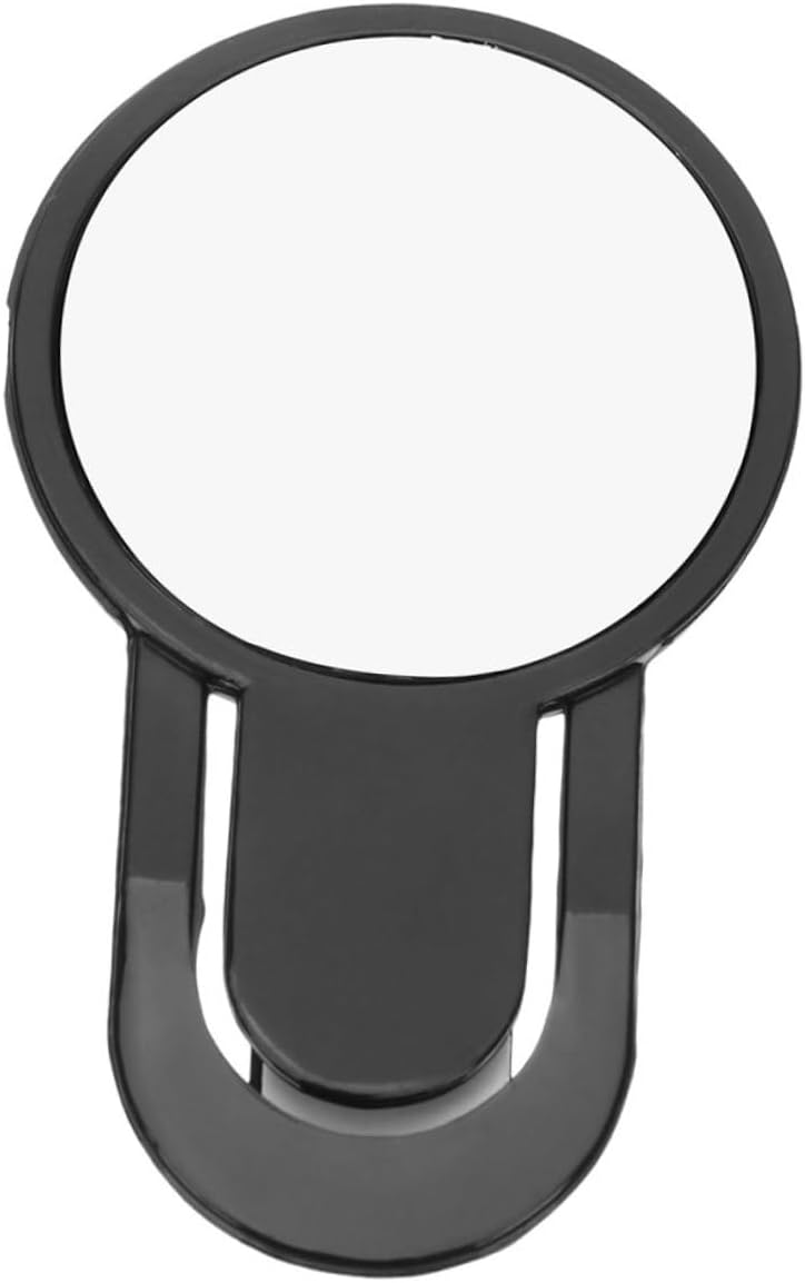 CANIGHT 2pcs Computer Mirror Rear View Mirror Office Desk Fish Eye Mirror Computer Monitor Mirror Clip on Monitor Mirrors Cubicle Mirror to See Behind You Safety Mirror Black Plastic