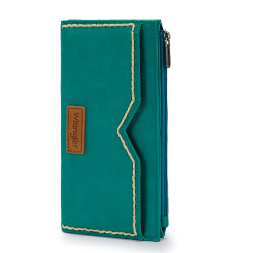Montana West Wrangler Women's Wallets Bifold RFID Blocking Wallets for Women Clutch Crdeit Card Holder with Zipper Coin Pockets