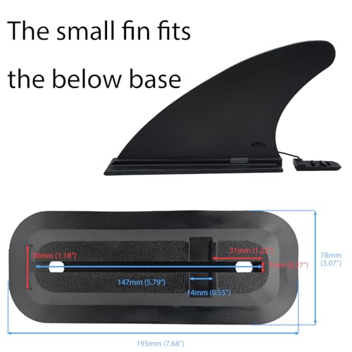 Anfyko Paddle Board Fins Replacement Set of 3 (1P 9" & 2P 5"), Side Fins fit 1.18 inch (30mm) Opening Base, Nylon Fiberglass Reinforced Paddleboard Fin for Most ISUP, Inflatable Paddleboard